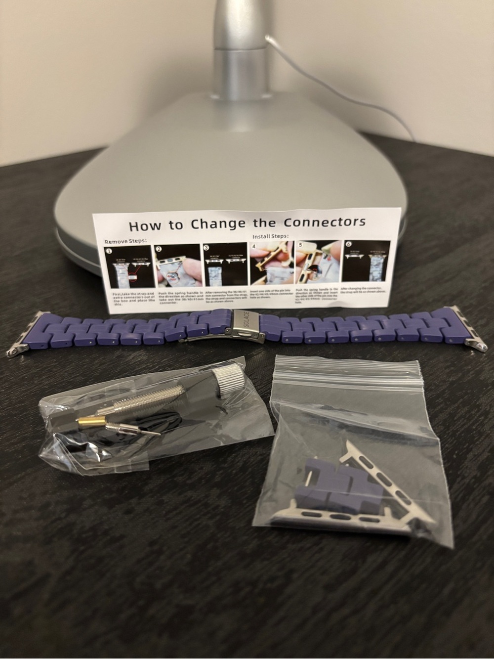 Apple Watch Band in Purple with Stainless Connectors